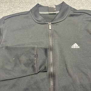 Adidas Black Track Jacket‎ W/Pockets Full Zip Logo ClimaWarm Unisex Kids Sz.XL